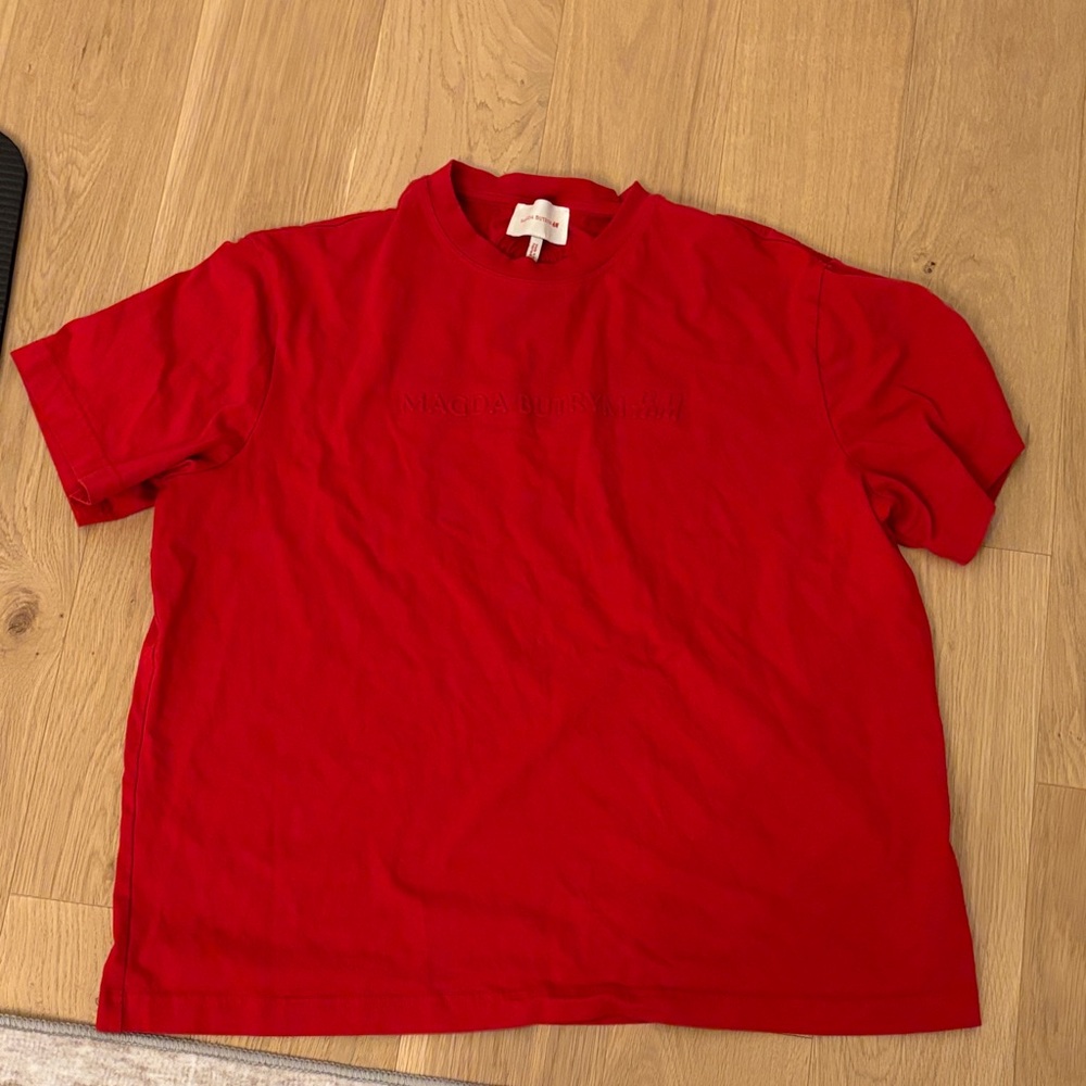 H&M Magda Butrym Red Short Sleeve Tee